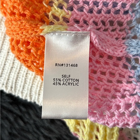 Fate VICI Collection Shades of Spring Knit Cotton Blend Striped Sweater Sz Small - Picture 9 of 15